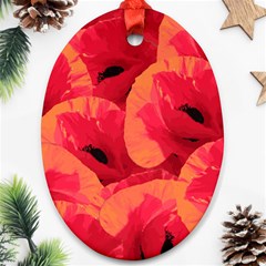 Poppies  Oval Ornament (two Sides) by HelgaScand