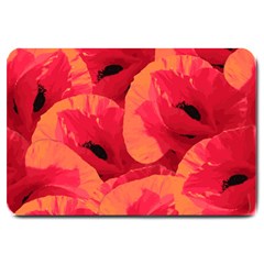 Poppies  Large Doormat  by HelgaScand