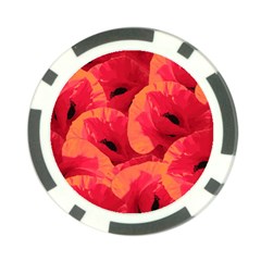 Poppies  Poker Chip Card Guard by HelgaScand