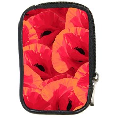 Poppies  Compact Camera Leather Case by HelgaScand