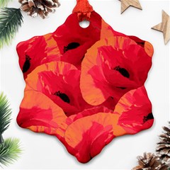 Poppies  Snowflake Ornament (two Sides) by HelgaScand