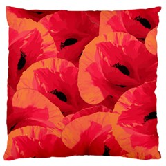 Poppies  Large Cushion Case (one Side) by HelgaScand