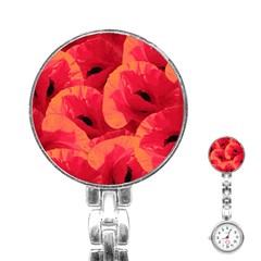 Poppies  Stainless Steel Nurses Watch by HelgaScand