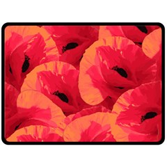 Poppies  Double Sided Fleece Blanket (large)  by HelgaScand