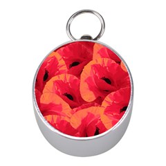 Poppies  Mini Silver Compasses by HelgaScand