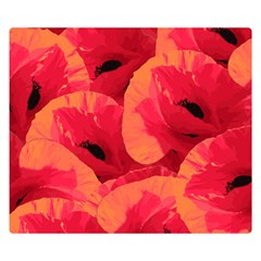 Poppies  Double Sided Flano Blanket (small)  by HelgaScand