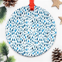 Rain Drops Round Ornament (two Sides) by HelgaScand