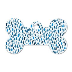 Rain Drops Dog Tag Bone (one Side)