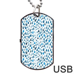 Rain Drops Dog Tag Usb Flash (one Side)