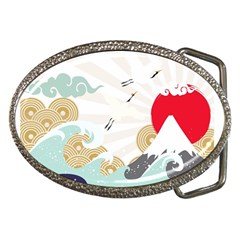 Mountain Sun Japanese Illustration Belt Buckles by Vaneshart