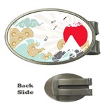 Mountain Sun Japanese Illustration Money Clips (Oval)  Front