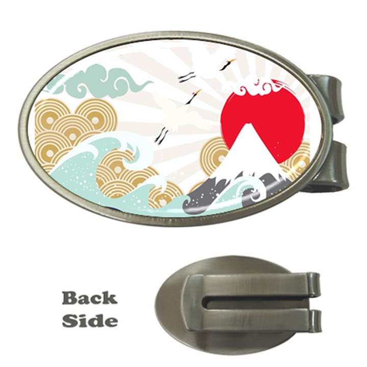 Mountain Sun Japanese Illustration Money Clips (Oval) 