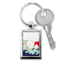 Mountain Sun Japanese Illustration Key Chain (rectangle) by Vaneshart