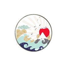 Mountain Sun Japanese Illustration Hat Clip Ball Marker (4 Pack) by Vaneshart