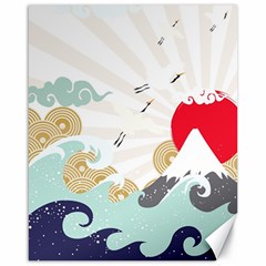 Mountain Sun Japanese Illustration Canvas 16  X 20  by Vaneshart