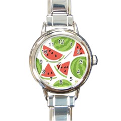 Watermelon Juice Auglis Clip Art Watermelon Round Italian Charm Watch by Vaneshart