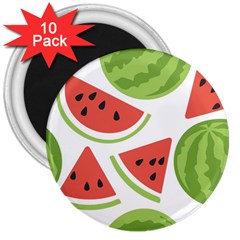 Watermelon Juice Auglis Clip Art Watermelon 3  Magnets (10 Pack)  by Vaneshart