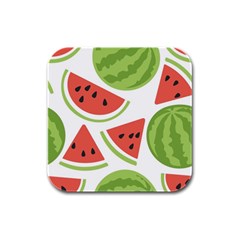 Watermelon Juice Auglis Clip Art Watermelon Rubber Square Coaster (4 Pack)  by Vaneshart