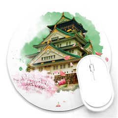 Osaka Castle Nagoya Castle Kumamoto Castle Round Mousepads by Vaneshart