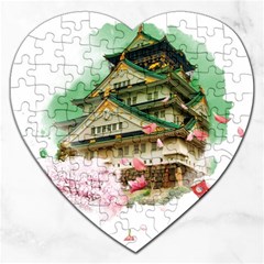 Osaka Castle Nagoya Castle Kumamoto Castle Jigsaw Puzzle (heart) by Vaneshart