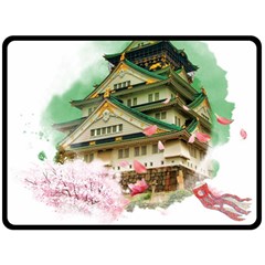 Osaka Castle Nagoya Castle Kumamoto Castle Double Sided Fleece Blanket (large)  by Vaneshart