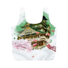 Osaka Castle Nagoya Castle Kumamoto Castle Full Print Recycle Bag (m) by Vaneshart