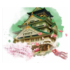 Osaka Castle Nagoya Castle Kumamoto Castle Double Sided Flano Blanket (small)  by Vaneshart