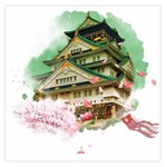 Osaka Castle Nagoya Castle Kumamoto Castle Large Satin Scarf (Square) Front