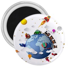 Earth Rocket Vector Earth 3  Magnets by Vaneshart