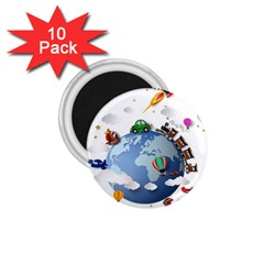 Earth Rocket Vector Earth 1 75  Magnets (10 Pack)  by Vaneshart