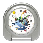 Earth Rocket Vector Earth Travel Alarm Clock Front