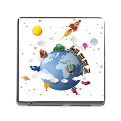 Earth Rocket Vector Earth Memory Card Reader (square 5 Slot) by Vaneshart