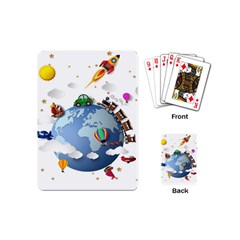 Earth Rocket Vector Earth Playing Cards Single Design (mini) by Vaneshart