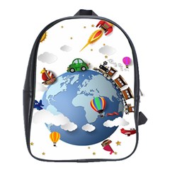 Earth Rocket Vector Earth School Bag (xl) by Vaneshart