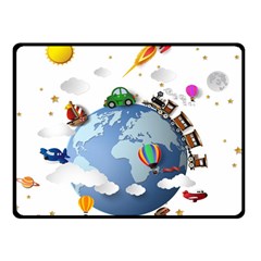 Earth Rocket Vector Earth Double Sided Fleece Blanket (small)  by Vaneshart