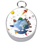 Earth Rocket Vector Earth Silver Compasses Front