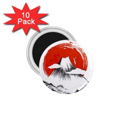 Mount Fuji Mountain Ink Wash Painting 1 75  Magnets (10 Pack)  by Vaneshart