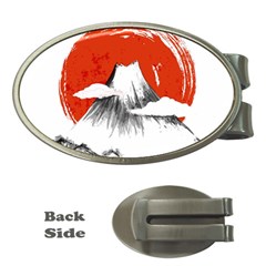 Mount Fuji Mountain Ink Wash Painting Money Clips (oval)  by Vaneshart