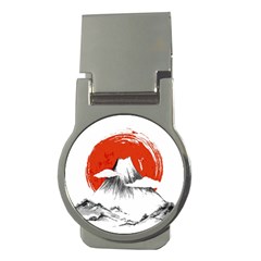 Mount Fuji Mountain Ink Wash Painting Money Clips (round)  by Vaneshart