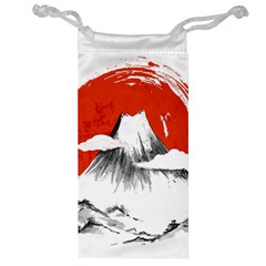 Mount Fuji Mountain Ink Wash Painting Jewelry Bag by Vaneshart