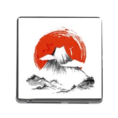 Mount Fuji Mountain Ink Wash Painting Memory Card Reader (square 5 Slot) by Vaneshart