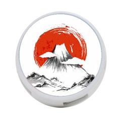 Mount Fuji Mountain Ink Wash Painting 4-port Usb Hub (two Sides) by Vaneshart