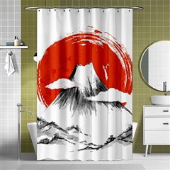 Mount Fuji Mountain Ink Wash Painting Shower Curtain 48  X 72  (small)  by Vaneshart