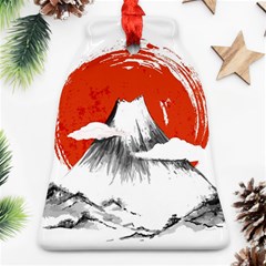 Mount Fuji Mountain Ink Wash Painting Ornament (bell) by Vaneshart