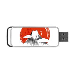 Mount Fuji Mountain Ink Wash Painting Portable Usb Flash (two Sides) by Vaneshart