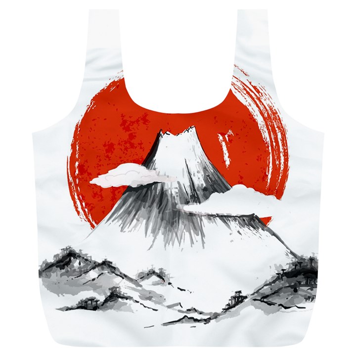 Mount Fuji Mountain Ink Wash Painting Full Print Recycle Bag (XL)