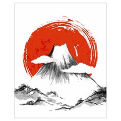 Mount Fuji Mountain Ink Wash Painting Drawstring Bag (small) by Vaneshart