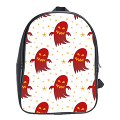 Ghost Halloween Drawing Flower Leaf School Bag (xl) by Vaneshart