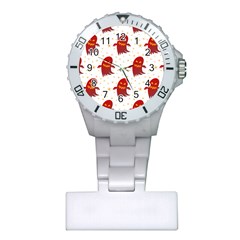 Ghost Halloween Drawing Flower Leaf Plastic Nurses Watch by Vaneshart