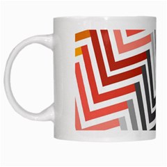 Abstract Colorful Geometric Pattern White Mugs by Vaneshart